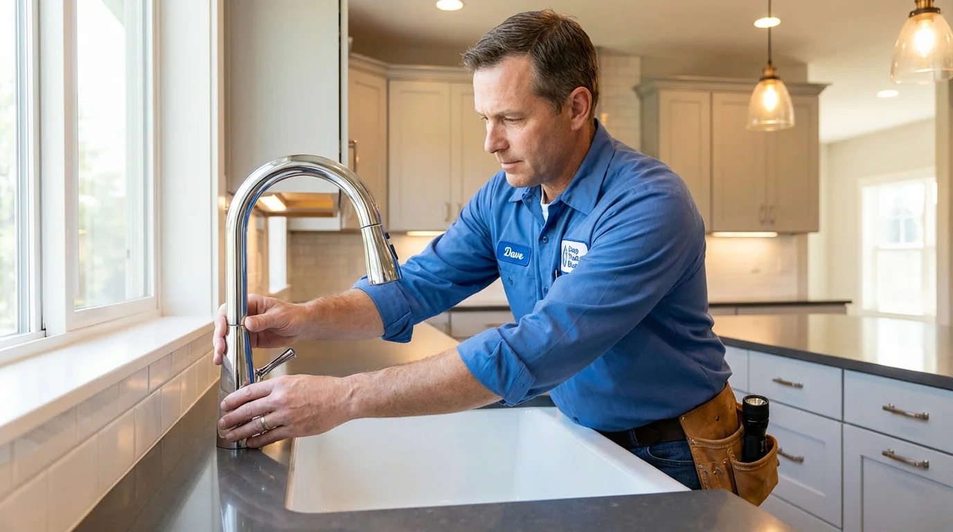 Kitchen faucet installation by Johns Plumbing LLC in Tioga